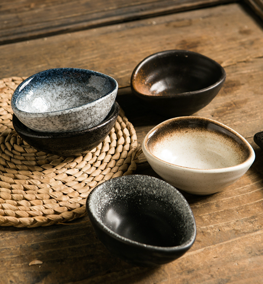 Set 4 Mini Bowls de Cerámica con Glaseado Reactivo